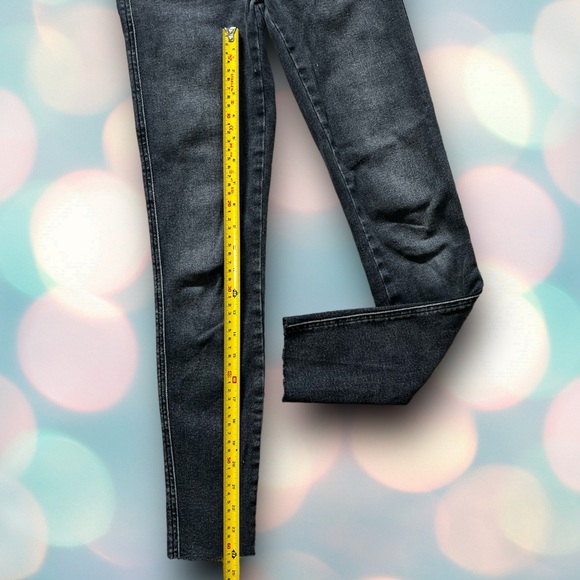 Free People “We The Free” Women’s Gray High-Rise Raw Hem Skinny Denim Jeans 25 - Picture 4 of 7
